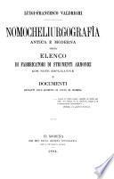 Nomocheliurgografìa antica e moderna