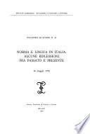 Norma e lingua in Italia
