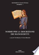 Norme per la descrizione dei manoscritti