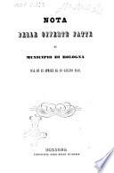 Nota delle offerte fatte al municipio di Bologna dal di 12 aprile al 30 giugno 1848