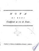 Nota di beni confiscati ai rei di Stato
