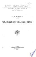 Nota sul commercio della colonia Eritrea