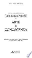 Note al seminario tenuto da Luis Jorge Prieto su arte e conoscenza