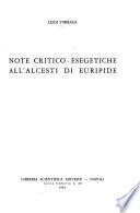 Note critico-esegetiche all'Alcesti di Euripide