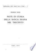 Note di storia della banca pisana nel Trecento