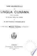 Note grammaticali di lingua cunàma