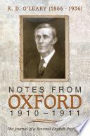 Notes from Oxford, 1910–1911