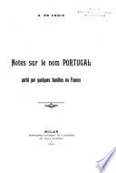 Notes sur le nom Portugal