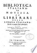 Notizia de' libri rari nella lingua italiana