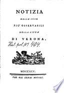 Notizia delle cose più osservabili della citta di Verona