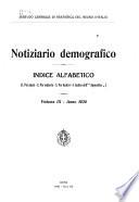 Notiziario demografico; rassegna ... di dati e notizie sulle popolazioni dell'Italia e degli altri paesi ...