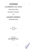 Notizie appartenenti alla storia della sua patria