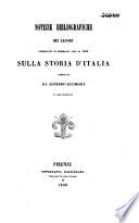Notizie bibliogr. dei lavori pubbl. in Germania, 1849 sulla storia d'Italia