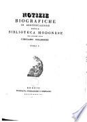 Notizie biografiche e letterarie in continuazione della Biblioteca modonese del cavalier abate Girolamo Tiraboschi
