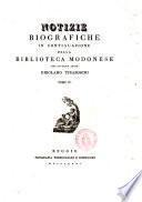 Notizie biografiche e letterarie in continuazione della Biblioteca modonese del cavalier abate Girolamo Tiraboschi