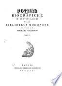 Notizie biografiche e letterarie in continuazione della Biblioteca modonese