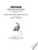 Notizie biografiche in continuazione della Biblioteca modonese