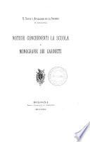 Notizie concernenti la Scuola e monografie dei gabinetti