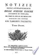 Notizie degli aggrandimenti delle scienze fisiche