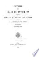 Notizie degli scavi di antichità