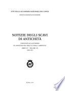 Notizie degli scavi di antichità