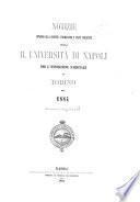 Notizie intorno alla origine, formazione e stato presente della R. Università di Napoli per l'Esposizione Nazionale di Torino nel 1884, rettore Luigi Capuano