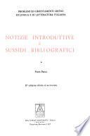 Notizie introduttive e sussidi bibliografici
