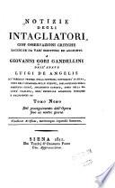 Notizie istoriche degli intagliatori