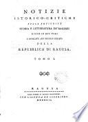 Notizie istorico-critiche di Ragusa