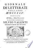 Notizie letterarie oltramontane [afterw.] Giornale de'letterati. Agosto/dec. 1742-1754