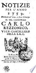 Notizie Per L'Anno 1759
