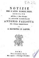 Notizie per l'anno ... secondo il martirologio romano..