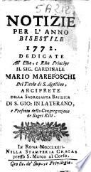 Notizie per l'anno ... secondo il martirologio romano..
