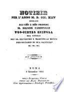 Notizie per l'anno ... secondo il martirologio romano..