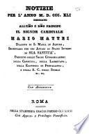 Notizie per l'anno ... secondo il martirologio romano..