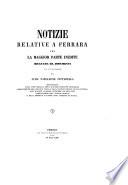 Notizie relative a Ferrara
