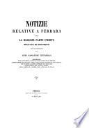 Notizie relative a Ferrara