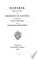 Notizie sopra la storia dei principi di Savoia
