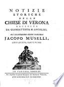 Notizie storiche delle chiese de Verona