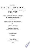 Nouveau recueil général de traités et autres actes relatifs aux rapports de droit international