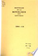 Nouvelles de la République Des Lettres