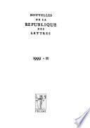 Nouvelles de la République Des Lettres