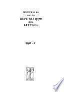 Nouvelles de la République Des Lettres