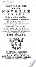 Novelle arabe divise in mille ed una notte tradotte dall'idioma francese nel Volgare italiano ('Alf lailah wa laihla.)