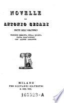 Novelle Di Antonio Cesari Prete Dell'Oratorio