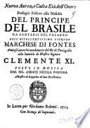Nuova aurea, e culta età dell'onore presagio festivo alla nascita del principe del Brasile da cantarsi nel palazzo dell'eccellentissimo signore Marchese di Fontes ... Posto in musica dal sig. abbate Nicola Porpora ..