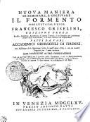 Nuova maniera di seminare e coltivare il formento