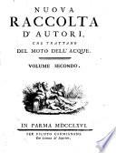 Nuova Raccolta d'autori che trattano del morto dell'acque
