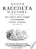Nuova Raccolta d'autori che trattano del morto dell'acque