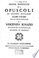 Nuova raccolta di opusculi di autori Siciliani